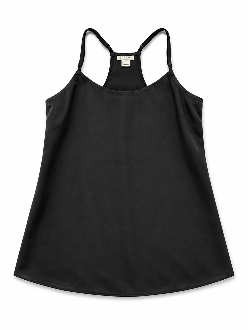 J. Crew Silk Racerback Camisole Tank Top Womens Size 0 Black Minimalist Classic